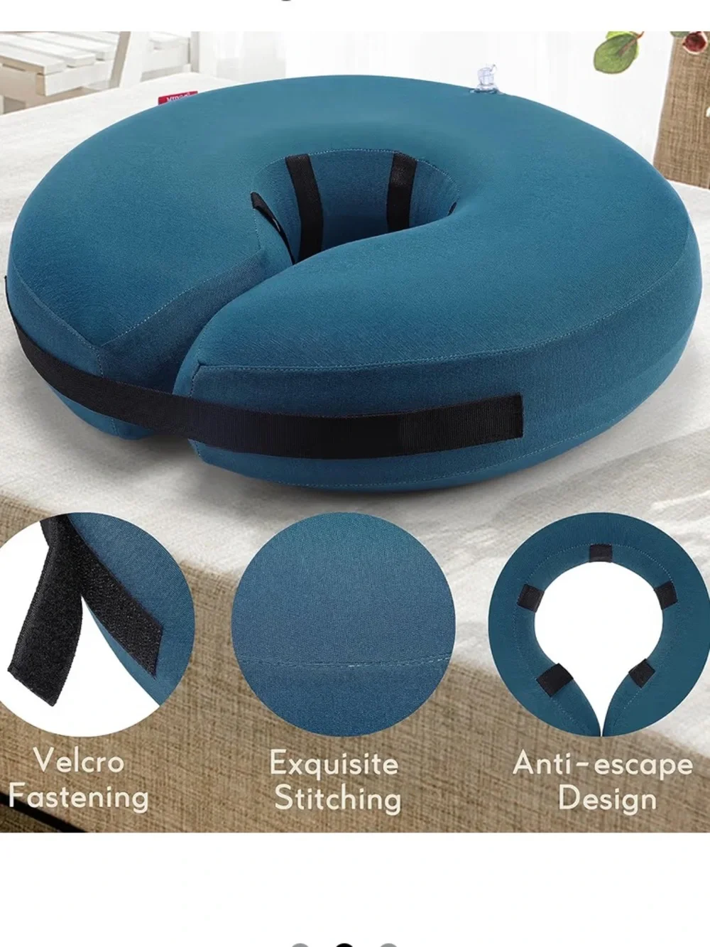 Mido Soft Inflatable Donut Recovery Collar for Dogs - Blue color. Medium. New!